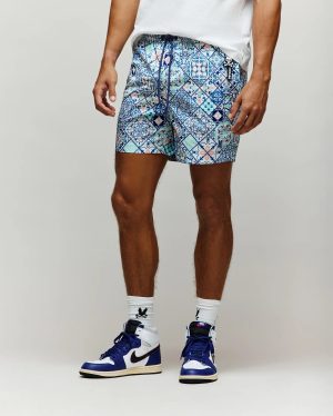 Mens nivar all over print swim trunk 6"