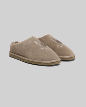 Mens suede sherpa bunny slipper