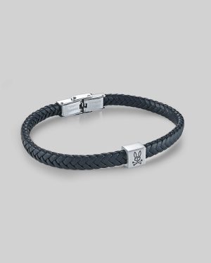 Mens leather braided bracelet