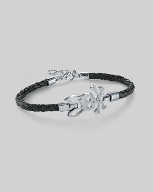 Mens bunny leather bracelet