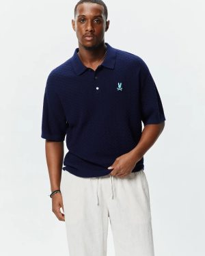 Mens jace oversized knit polo