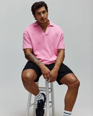 Mens garen knit polo