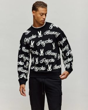 Mens skylar all over fuzzy crew