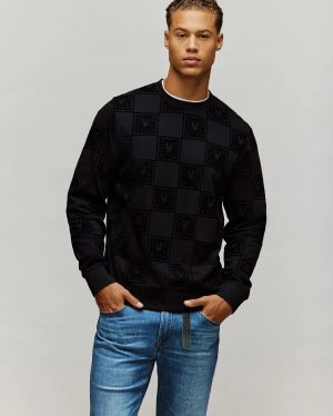 Mens gio all over flock crew